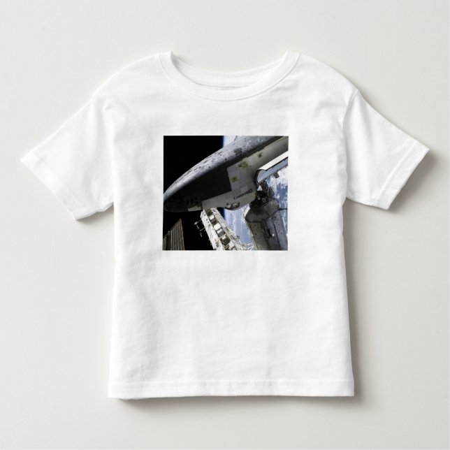 Space Shuttle Discovery docked Toddler T-shirt (Front)