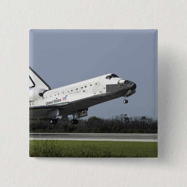 Space shuttle Discovery lands on Runway 33 2 Button (Front)