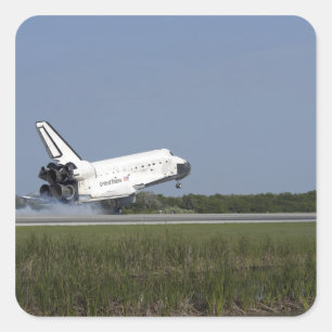 Space shuttle Discovery lands on Runway 33 4 Square Sticker