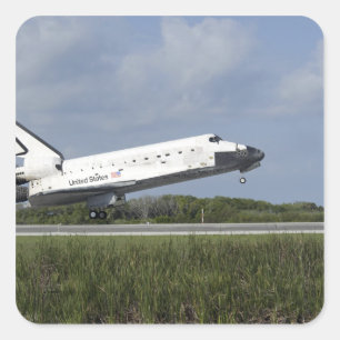 Space shuttle Discovery lands on Runway 33 Square Sticker