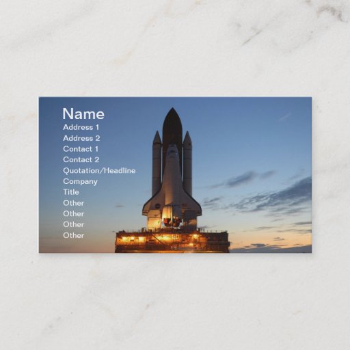 Customizable Space shuttle Discovery Business Card Template