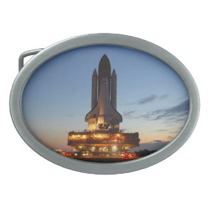 Space Shuttle Discovery Launch NASA Oval Belt Buckle