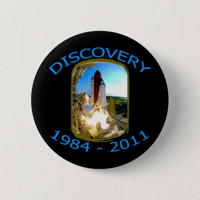 Space Shuttle Discovery Launch Pinback Button (Front)