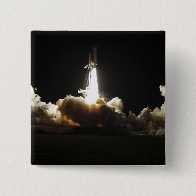 Space shuttle Discovery lifts off Pinback Button (Front)