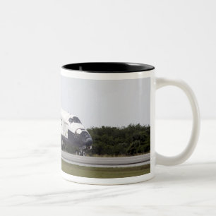 Space Shuttle Discovery on the runway Two-Tone Coffee Mug