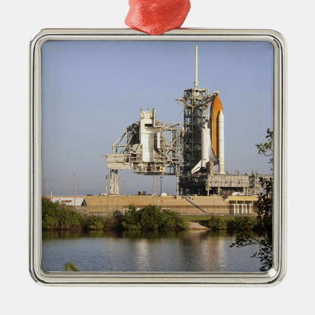 Space Shuttle Discovery sits ready 3 Metal Ornament (Front)