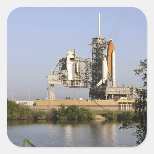 Space Shuttle Discovery sits ready 3 Square Sticker