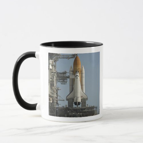 Space Shuttle Discovery sits ready Mug