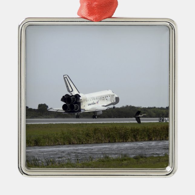 Space Shuttle Discovery touches down 3 Metal Ornament (Front)