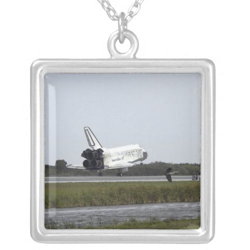 Space Shuttle Discovery touches down 3 Silver Plated Necklace