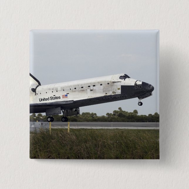 Space Shuttle Discovery touches down Button (Front)
