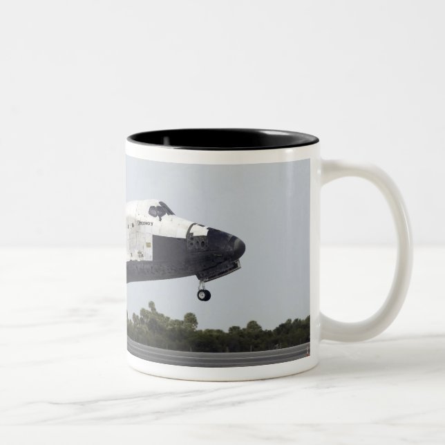 Space Shuttle Discovery touches down Two-Tone Coffee Mug (Right)