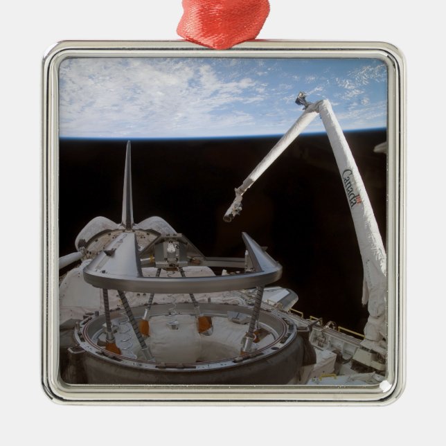 Space Shuttle Discovery's payload bay 2 Metal Ornament (Front)