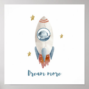 Space Shuttle Dream More white Color Poster