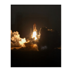 Space Shuttle Earth Orbital Spacecraft Night Canva Acrylic Print