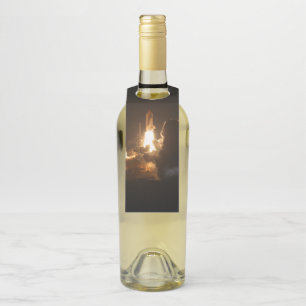 Space Shuttle Earth Orbital Spacecraft Night Canva Bottle Hanger Tag