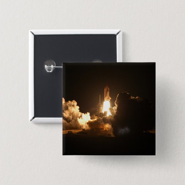 Space Shuttle Earth Orbital Spacecraft Night Canva Button (Front & Back)