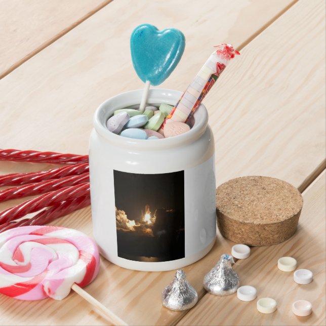 Space Shuttle Earth Orbital Spacecraft Night Canva Candy Jar (In Situ)