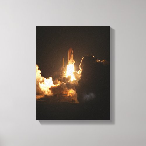 Space Shuttle Earth Orbital Spacecraft Night Canva Canvas Print