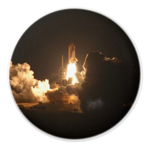 Space Shuttle Earth Orbital Spacecraft Night Canva Ceramic Knob