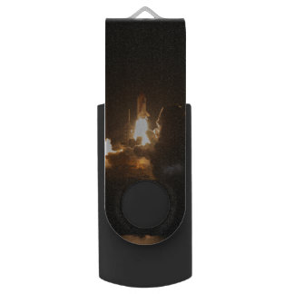 Space Shuttle Earth Orbital Spacecraft Night Canva Flash Drive