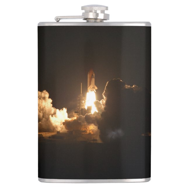 Space Shuttle Earth Orbital Spacecraft Night Canva Flask (Front)