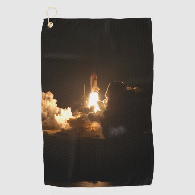Space Shuttle Earth Orbital Spacecraft Night Canva Golf Towel (Front)