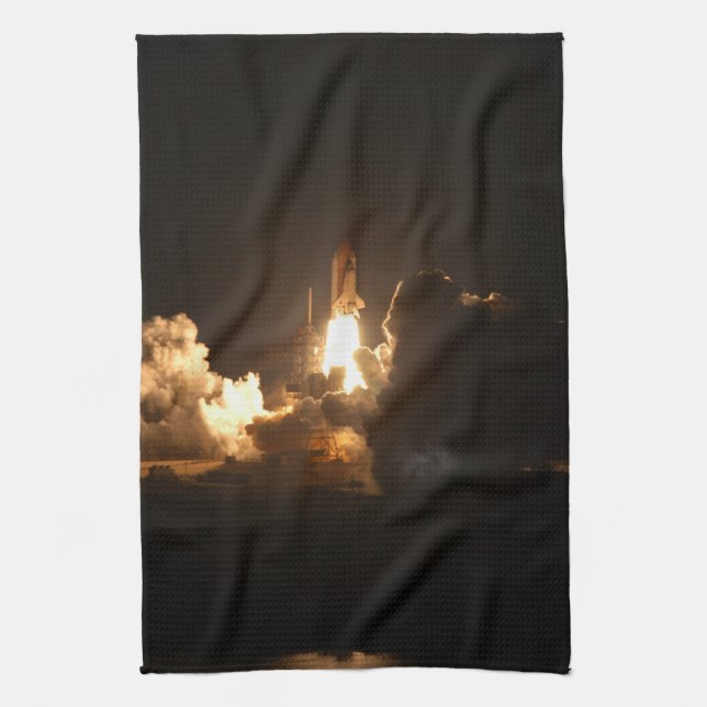 Space Shuttle Earth Orbital Spacecraft Night Canva Kitchen Towel (Vertical)