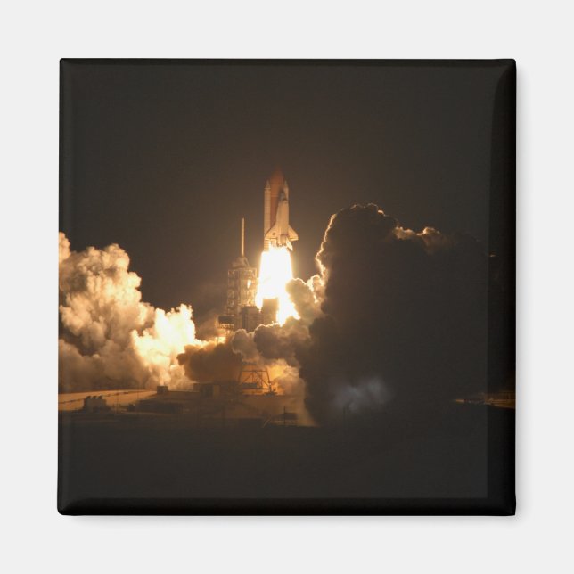 Space Shuttle Earth Orbital Spacecraft Night Canva Magnet (Front)