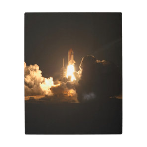 Space Shuttle Earth Orbital Spacecraft Night Canva Metal Print