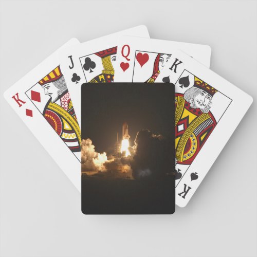 Space Shuttle Earth Orbital Spacecraft Night Canva Poker Cards