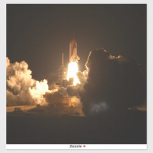 Space Shuttle Earth Orbital Spacecraft Night Canva Sticker