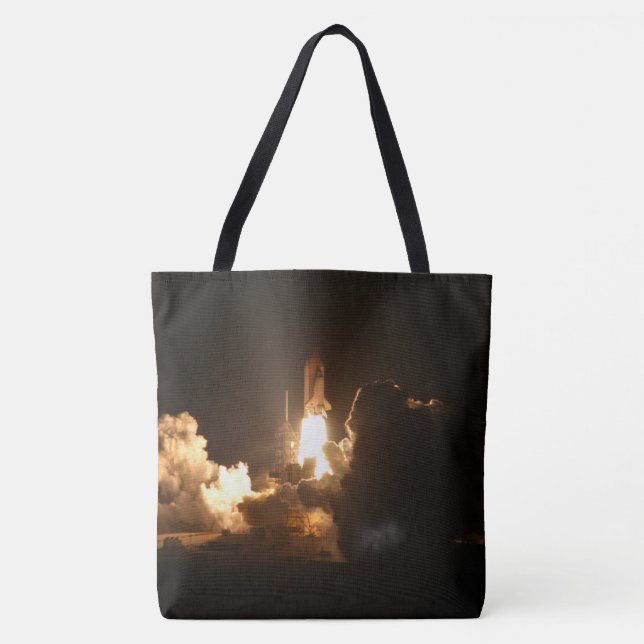 Space Shuttle Earth Orbital Spacecraft Night Canva Tote Bag (Front)