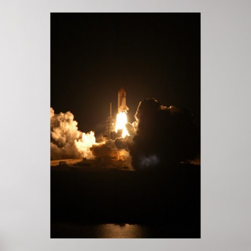 Space Shuttle Earth Orbital Spacecraft Night Poster