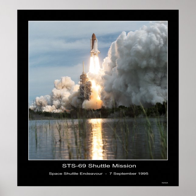 Space Shuttle Endeavor Lift-off STS - 69 Poster (Front)