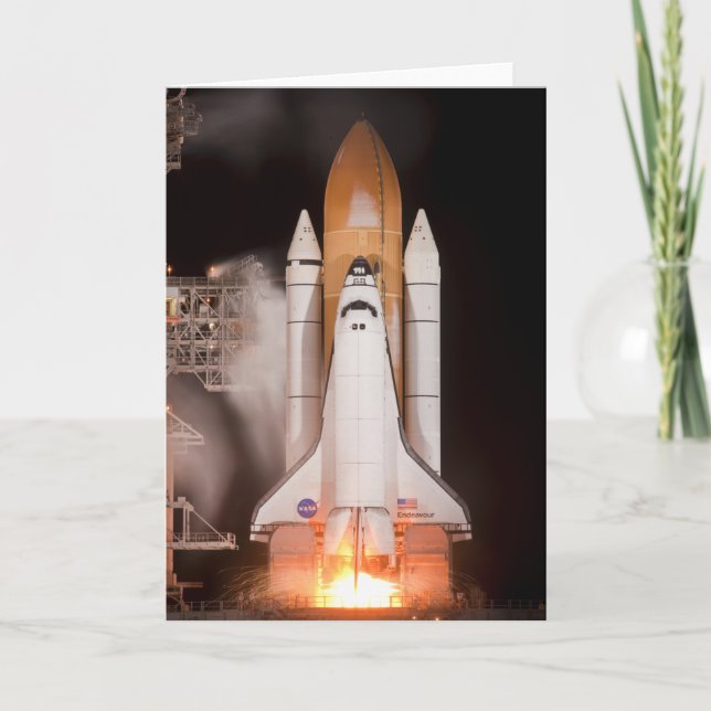 Space Shuttle Endeavor Lifts Off Card (Front)