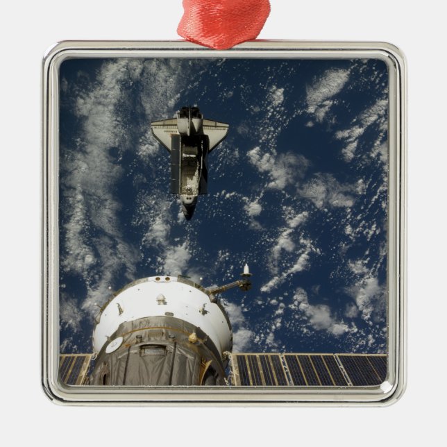 Space Shuttle Endeavour and a Soyuz spacecraft Metal Ornament (Front)
