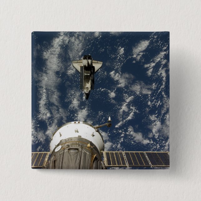 Space Shuttle Endeavour and a Soyuz spacecraft Pinback Button (Front)