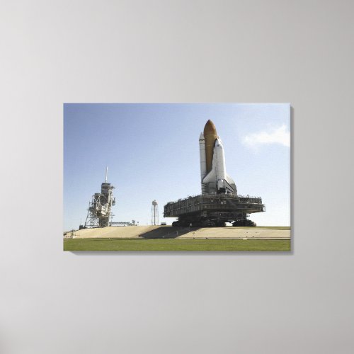 Space Shuttle Endeavour approaches the launch p Canvas Print