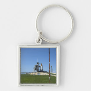 Space shuttle Endeavour is framed by a windsock Keychain