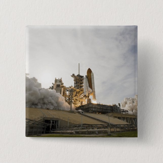 Space Shuttle Endeavour lifts off 5 Pinback Button (Front)