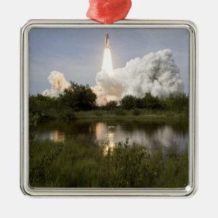 Space Shuttle Endeavour lifts off 7 Metal Ornament