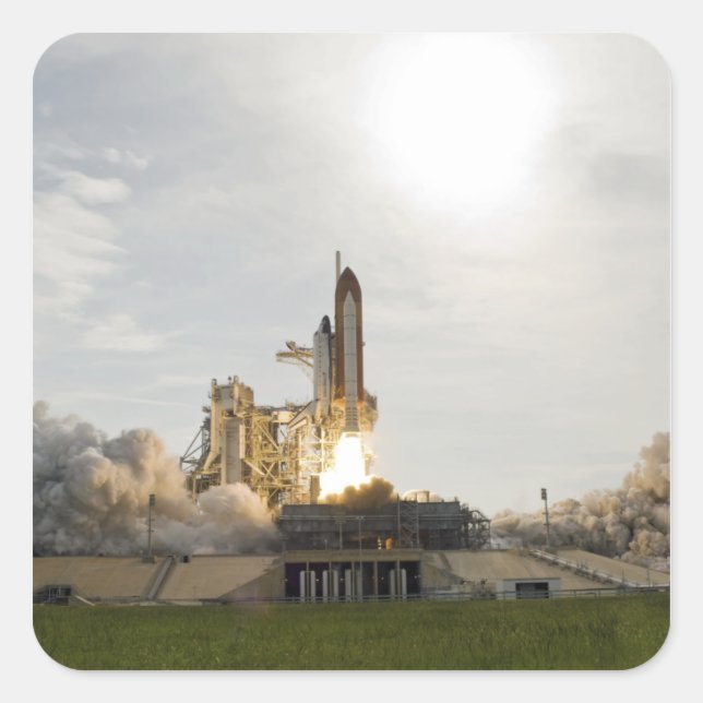 Space Shuttle Endeavour lifts off 8 Square Sticker (Front)