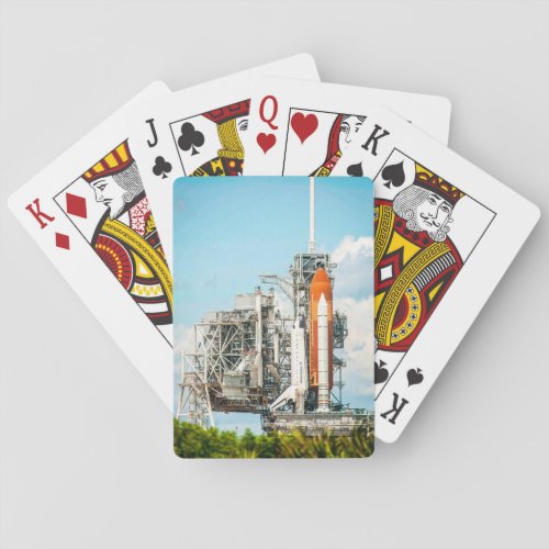 Space Shuttle Endeavour On Launch Pad Photo Poker Cards