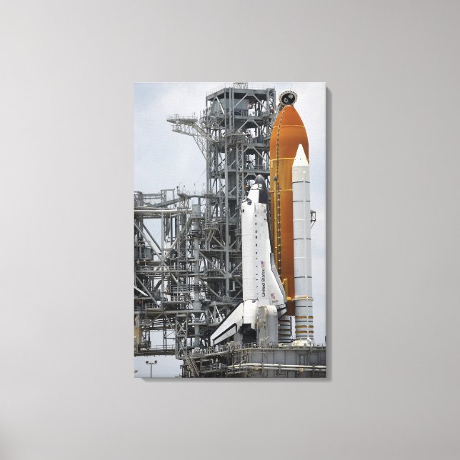Space Shuttle Endeavour on the launch pad 2 Canvas Print (Front)