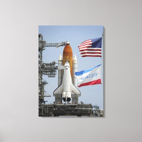 Space Shuttle Endeavour on the launch pad 3 Canvas Print
