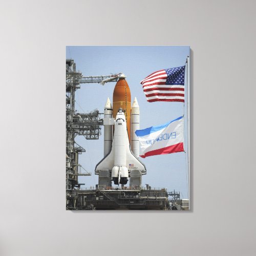 Space Shuttle Endeavour on the launch pad 3 Canvas Print