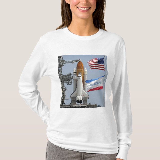 Space Shuttle Endeavour on the launch pad 3 T-Shirt (Front)