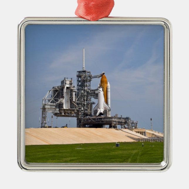 Space Shuttle Endeavour on the launch pad 4 Metal Ornament (Front)