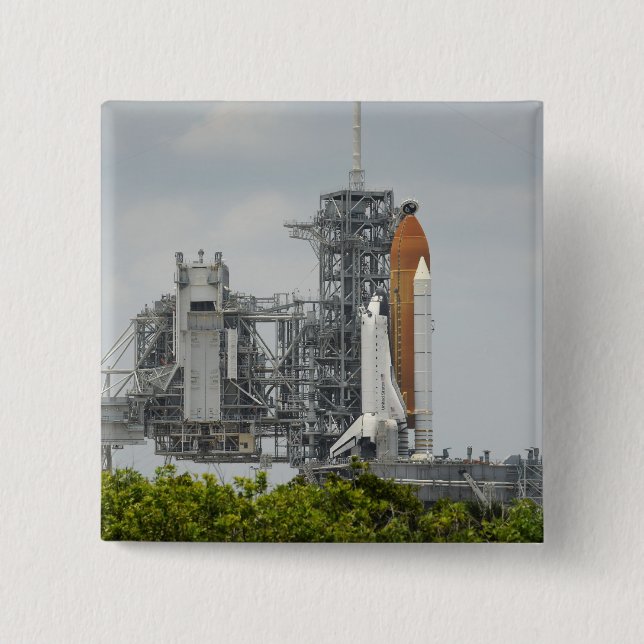 Space Shuttle Endeavour on the launch pad 5 Pinback Button (Front)